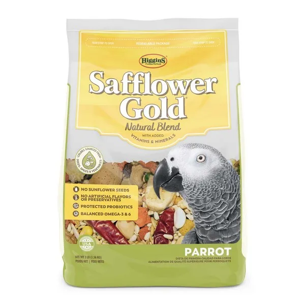 3 Lb Higgins Safflower Gold Natural Parrot - Food